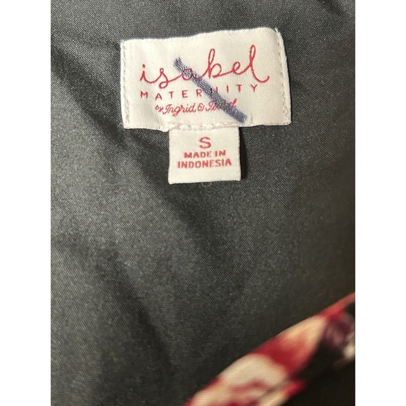 Isabel Maternity by Ingrid & Isabel Belted Floral Print Chiffon Maxi Dress S - Picture 15 of 15